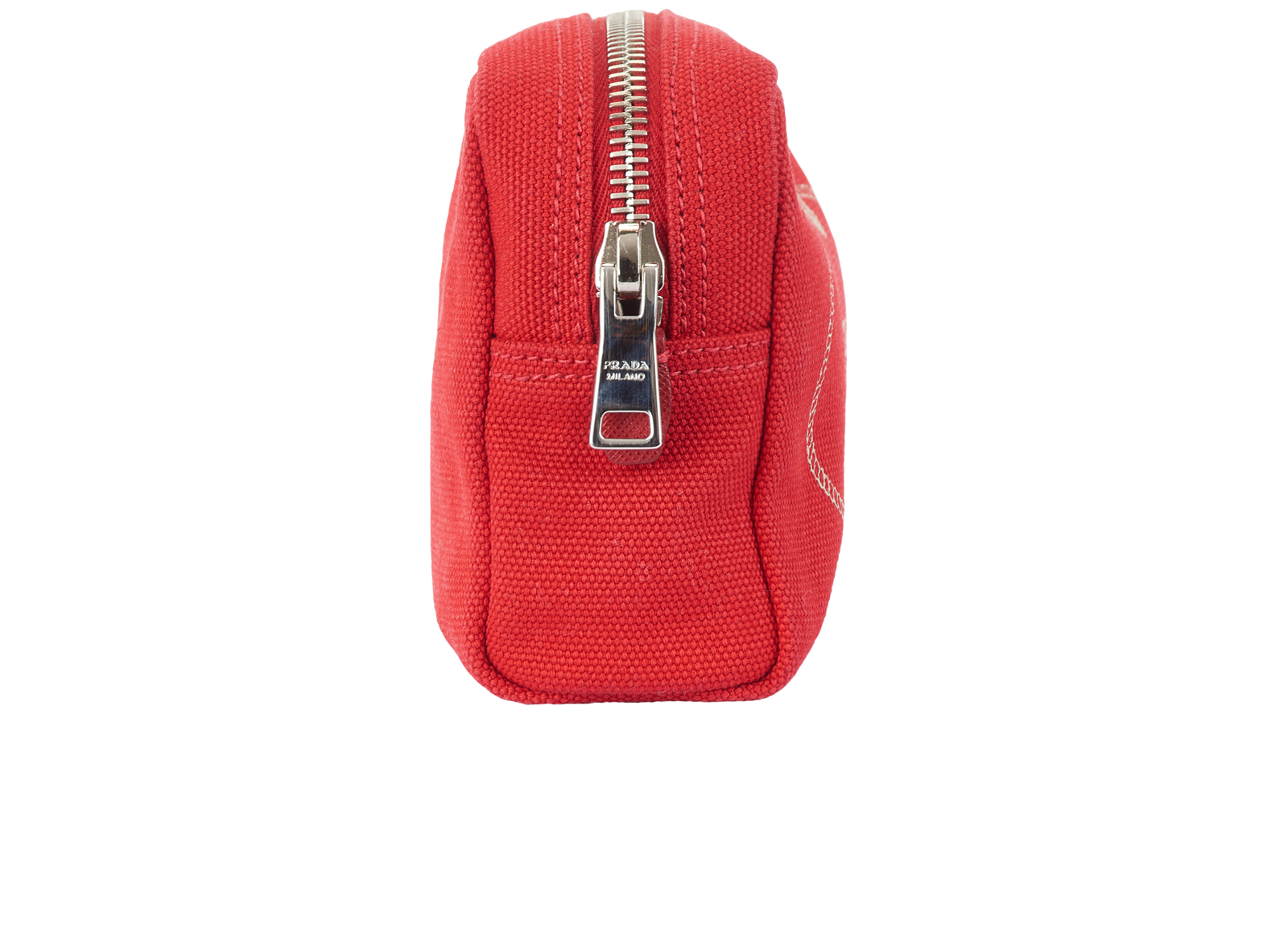 Prada Cosmetic Pouch, &pound;275, Accessories, Red, Canvas, Side view